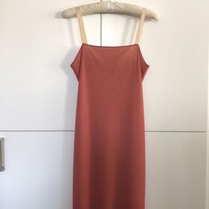 Coral Column Dress w, Spaghetti Straps